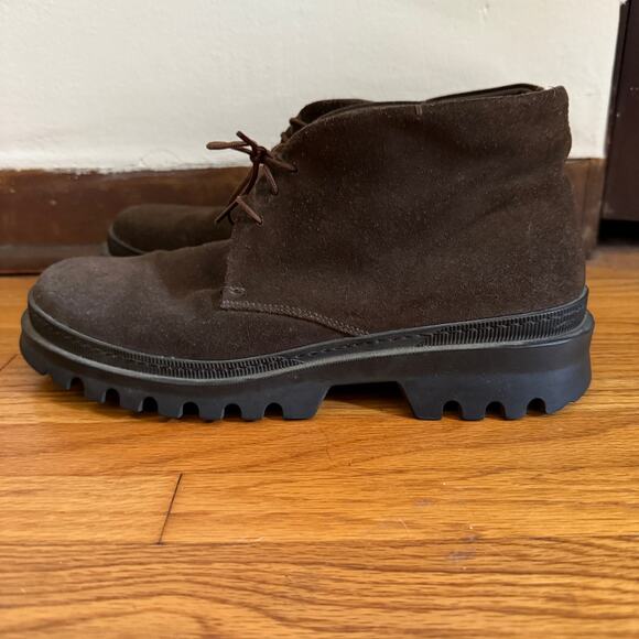 TO BOOT NEW YORK | Adam Derrick | Brown Suede 90s Style Lug Sole Chukka Boot 7.5 - Picture 2 of 9